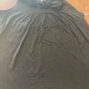 women’s Black Sleeveless Blouse xl rose neck comfy stretch light goth cottage